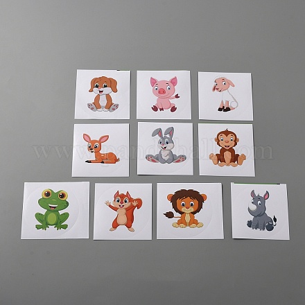Бумажные наклейки с мультяшными животными DIY-WH0004-13-1