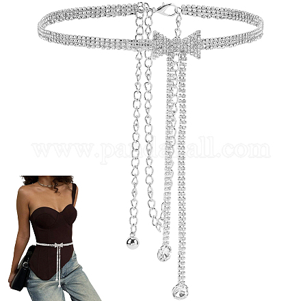 Цепочные ремни с кристаллами и стразами AJEW-WH20816-035P-1