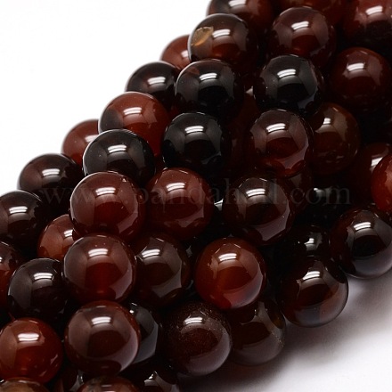 Chapelets de perles rondes en agate naturelle teintée X-G-E321B-12mm-02-1