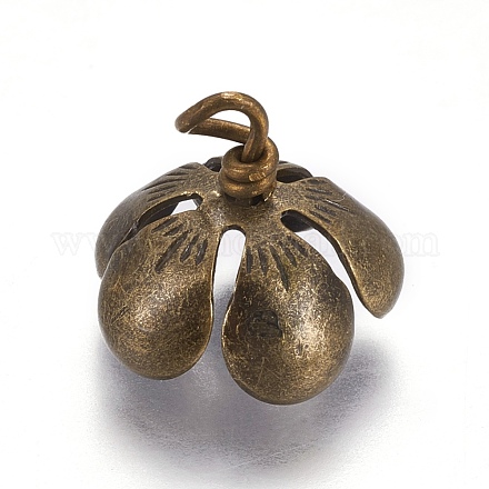 Bails de pendentif de chapeau de perle en laiton KK-WH0031-02AB-1