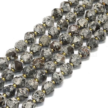 Нити натуральных флуоресцентных бусин из сиенита G-I376-A40-01-1