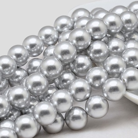 Round Shell Pearl Bead Strands BSHE-M012-12mm-03A-1