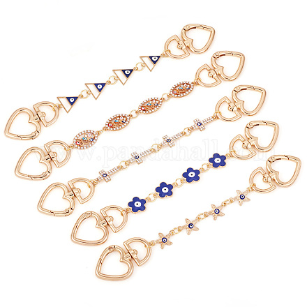 5 шт. 5 стиля цепи из сплава от сглаза цепи-удлинители для сумок&nbsp;AJEW-TAC00036-1