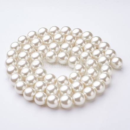 Chapelets de perles en verre nacré HY14mm81-1