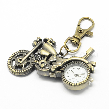 Retro Keyring Accessories Alloy Motorbike Quartz Watch for Keychain WACH-R009-004AB-1
