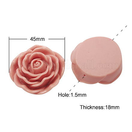 Flower Rose Resin Beads X-RESI-RB111-A59-1