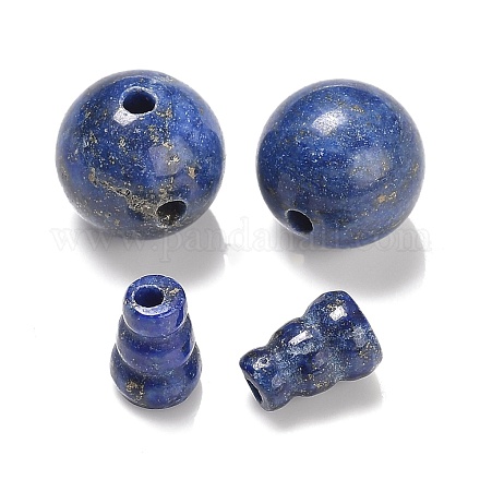 Lapislazzuli naturale 3 foro guru beads G-R474-008-1