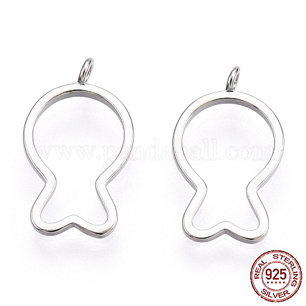 Rhodium Plated 925 Sterling Silver Charms STER-T004-67P-1