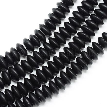 Synthetic Black Stone Beads Spacer Strands G-R359-3x6-02-1