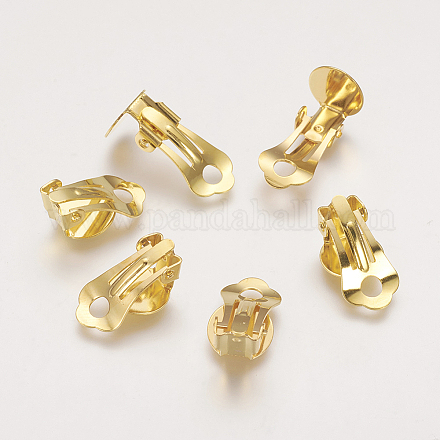 Brass Clip-on Earring Findings X-KK-H168-G-NF-1