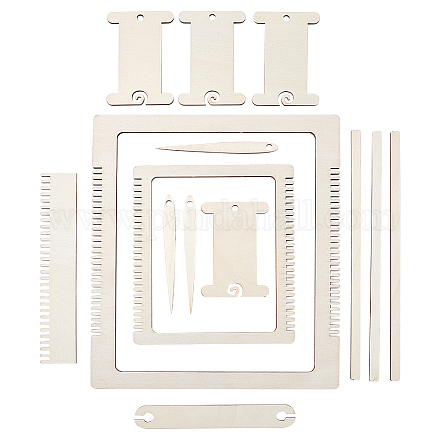 木製編み機＆ボビンキット  長方形  パパイヤホイップ TOOL-WH0155-80-1