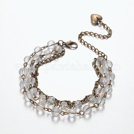Edelstein coolen Perlen Multi-Strang-Armbänder BJEW-JB01875-02-1