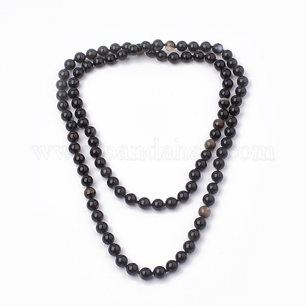 Colliers de multi-brins avec perles en agate naturelle NJEW-S407A-01-1