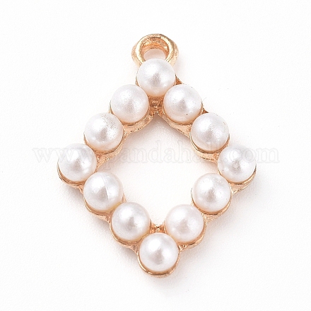 Colgantes de perlas de imitación de plástico PALLOY-WH0068-33G-1