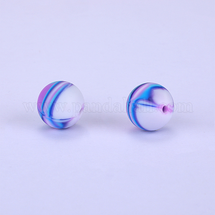 Perles focales rondes en silicone imprimées SI-JX0056A-65-1