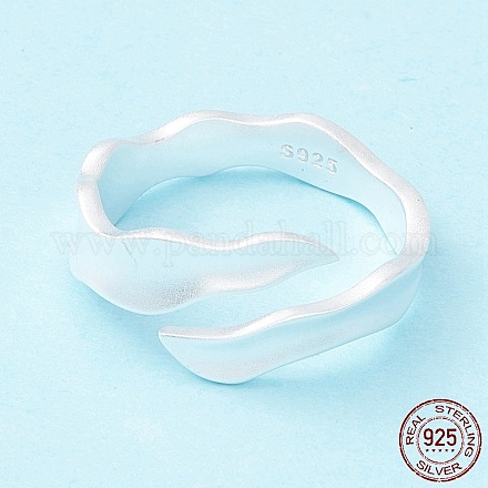 925 anello polsino opaco in argento sterling RJEW-Z011-01S-1