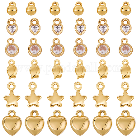 48шт 6 стиля латунные подвески&nbsp;KK-SC0007-29-1