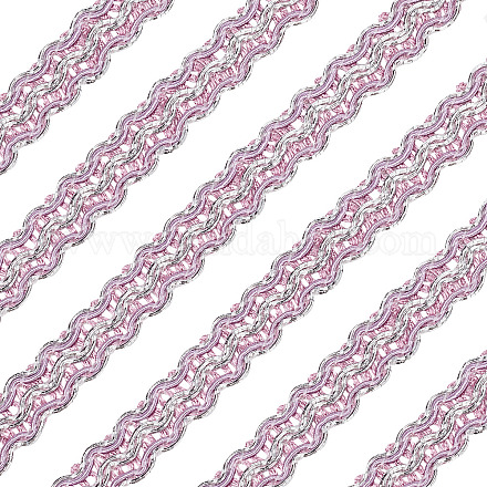 ポリエステル編組レースリボン  DIY工芸品  カーテン用  衣類  ソファの装飾  波の模様  ミディアム蘭  5/8インチ（15mm）  約12.58ヤード（11.5m）/ロール OCOR-WH0060-73E-1