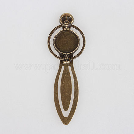 Antique Bronze Iron Bookmark Cabochon Settings X-PALLOY-N0084-09AB-NF-1