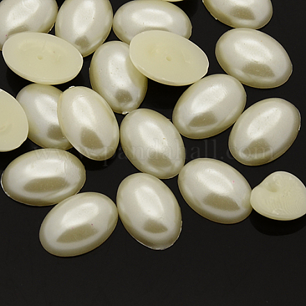 Cabujones de perlas de imitación de plástico ABS MACR-F031-10x14mm-22-1