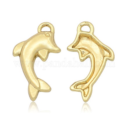 Colgantes de delfines de aleación de oro sin níquel y sin plomo PALLOY-J219-047-NR-1