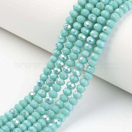 Electroplate opaco colore solido perle di vetro fili EGLA-A034-P1mm-L15-1