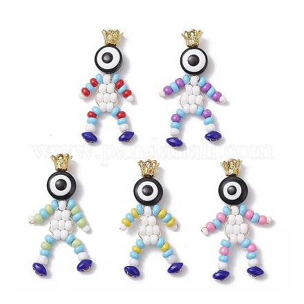 Подвески из стеклянных бусинок с краской для выпечки PALLOY-MZ00653-1