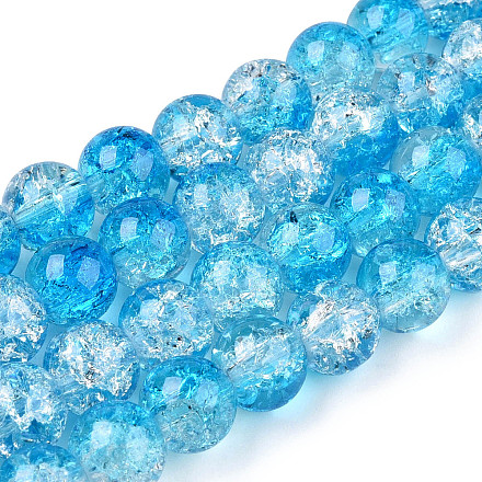 Chapelets de perles en verre craquelé peint CCG-S001-8mm-06-A-1