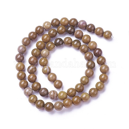 Chapelets de perles en pierre gemme naturelle G-P424-D-6mm-1