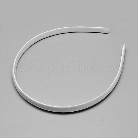 単純なプラスチックヘアバンドのパーツ  歯抜け  布で覆わ  ホワイト  120ミリメートル  9.5ミリメートル OHAR-Q275-04A-1