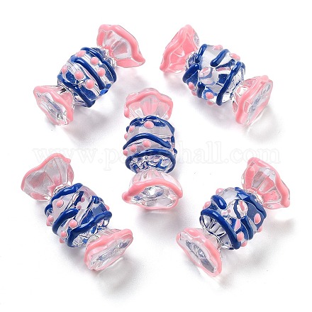 Прозрачные бусины из акриловой эмали OACR-P027-01G-1