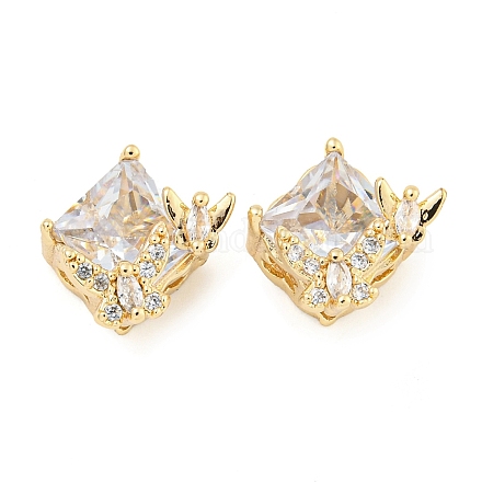 Покрытие стойки латунь микропаве прозрачные кубические циркониевые бусины KK-F089-35G-01-1