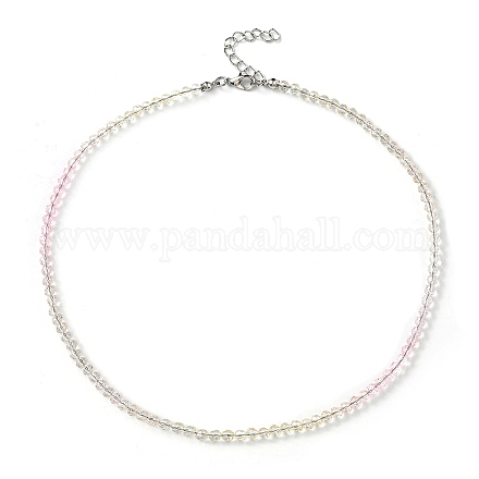 Collana di perline rotonde in vetro bling per donna NJEW-PH01490-01-1