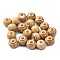 Handmade Porcelain Beads, Round, Tan, 6~7x5~6mm, Hole: 2mm