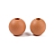 Wood European Beads, Matte Style, Round, Coral, 15mm, Hole: 4.7mm