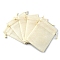 Rectangle Polyester Storage Bags, Drawstring Pouches Packaging Bag, Lemon Chiffon, 12x9cm