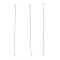 Brass Flat Head Pins, 925 Sterling Silver Plated, 24x0.6mm, Head: 2mm