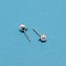 Iron Stud Earring Findings, with Acrylic Imitation Pearl Beads and Loop, Stainless Steel Color, 17x6.5mm, Hole: 0.8mm, Pin: 0.8mm