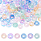 120Pcs 6 Colors Transparent Glass European Beads, Large-hole Beads, Rondelle, Mixed Color, 12.5x4mm, Hole: 5mm, 20pcs/color