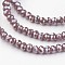Electroplate Glass Beads Strands,  Pearl Luster Plate, Faceted Rondelle, Old Rose, 3x2mm, Hole: 1mm, about 178pcs/strand, 15 inch