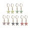 Alloy Enamel Starfish Dangle Leverback Earrings, Golden 304 Stainless Steel Drop Earrings, Mixed Color, 35x13.5mm