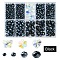 DIY Glass Beads & Charms Jewelry Making Finding Kit, Faceted Rondelle & Butterfly & Heart & Flower, Black, 4~14x3~7.5mm, Hole: 0.3~1.6mm