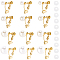 24Pcs 4 Styles 316 Surgical Stainless Steel Clip-on Earring Converters Findings, for Non-Pierced Ears, with ABS Beads and Comfort Silicone Pads, Golden, 19~24x6~12x19.5~26mm, Hole: 1~1.2mm, 6pcs/style