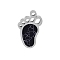 304 Stainless Steel Pendants, Footprint Charm, Stainless Steel Color, 16x9x1.8mm, Hole: 1.5mm