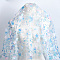 3D Flower Polyester Paillette Fabric, Clothes Bag Accessories, Light Blue, 1600mm, 1m/pc