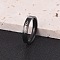 Heart Wing Pattern 304 Stainless Steel Finger Rings, Black, US Size 7(17.3mm)