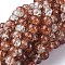 Baking Painted Crackle Glass Bead Strands, Two Tone, Round, Saddle Brown, 8mm, Hole: 1.3~1.6mm, about 100pcs/strand, 31.4 inch