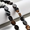 Natural Dyed & Heated Black Agate Beads Strands, Oval, 14x10x5mm, Hole: 0.5mm, about 28pcs/strand, 15.55''(39.5cm)