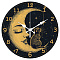 MDF Printed Wall Clock, for Home Living Room Bedroom Decoration, Flat Round, Moon, 300mm