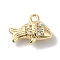 Brass Micro Pave Clear Cubic Zirconia Pendants, Cadmium Free & Nickel Free & Lead Free, Fish, Real 18K Gold Plated, 8.5x11x4.5mm, Hole: 1.2mm